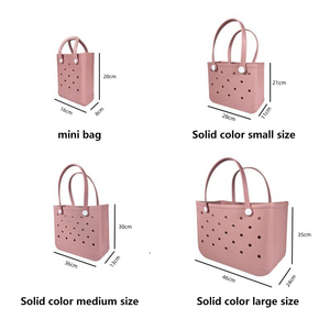 Bolsa de Playa Resistente al Agua de EVA, Diseño Portátil de Mano y Bandolera, con Orificios de Almacenamiento, Decoración de Letras en Color Sólido, Moderna y Grande - Product Image 6