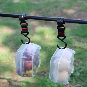 Caja de almacenamiento de huevos de plástico transparente, 8, 4, 3 compartimentos, colgante con abrazaderas de Metal para acampar y uso al aire libre - Product Image 1