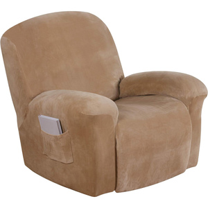 Funda Elástica Lavable de 1 Pieza para Sillón de Sofá, Moderna, de Terciopelo, Poliéster y Spandex, Color Personalizable, Teñido Liso, para 2 Plazas, Apta para Sillones Reclinables - Product Image 1