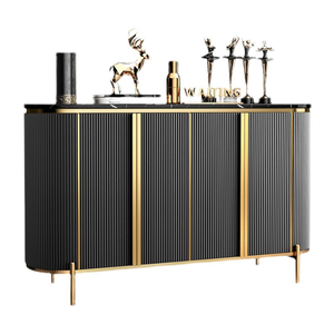 Aparador de <span class=keywords><strong>Comedor</strong></span> Italiano de Lujo YSS en Negro y Dorado con Metal, Moderno <span class=keywords><strong>Buffet</strong></span> para Sala de Estar, <span class=keywords><strong>Mueble</strong></span> de Almacenamiento - Product Image 5