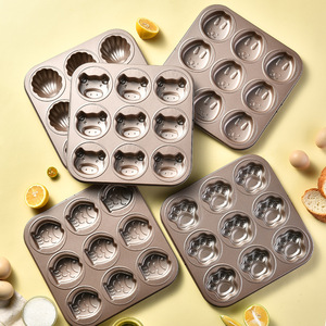Teglia da Forno Antiaderente in Acciaio al Carbonio a 9 Cavità a Forma di Animale, Utensile per Dolci, Offerta Speciale - Product Image 1