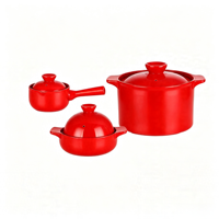 Ensemble de 3 casseroles en céramique pour cuisinière à gaz, saines et durables, pour la maison et la restauration