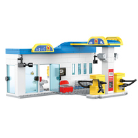 Blocs de construction en plastique COGO, jouets de construction, station-service, briques, blocs DIY, ville, ensembles de blocs de construction pour enfants