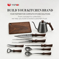 Ensemble de couteaux de chef forgés à la main en acier Damas, couteau de cuisine forgé, couteau à découper la viande et ensemble de fourchettes, coffret cadeau, vente en gros personnalisée