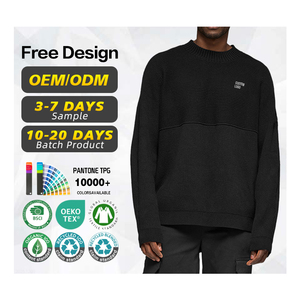 Suéter con Certificación BSCI, Fabricante de Suéteres, Logotipo Personalizado, Suéter Clásico de Algodón para Hombre, Corte Cuadrado, Tejido de Canalé, Cuello Redondo, Suéter de Invierno - Product Image 1