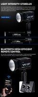 Lampe vidéo LED portable Zsyb 100 W avec boîtier en aluminium, longue autonomie, CRI97, pour YouTube et TikTok