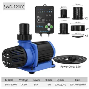 12000L/H Large Flow DC Water Pump Aquarium Marine Fish Pond Pump Submersible Fountain Water Pumps 6hp