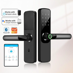 Tuya WIFI TTlock Akıllı Kapı Kilidi Parmak İzi Uzaktan Kumandalı RFID Anahtar Elektrikli Kolu Ahşap Kapı için Dijital Şifre Kilidi - Product Image 1