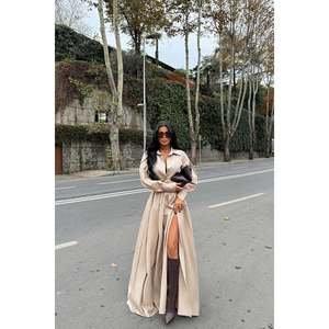 Robe longue en jean personnalisable pour femme avec ceinture beige, motif floral et à pois élégant, taille XS, idéale pour les soirées et les clubs - Product Image 5