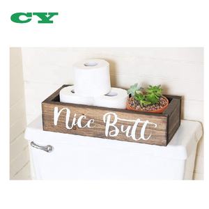 Handmade Farmhouse Rustic <strong>Nice</strong> <strong>Butt</strong> Bathroom Decor Box Toilet Paper Holder - Product Image 3