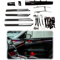 Kit de garnitures en fibre de carbone pour Honda Civic 10ème génération, éclairage intérieur de voiture, mise à niveau de l'éclairage d'ambiance LED