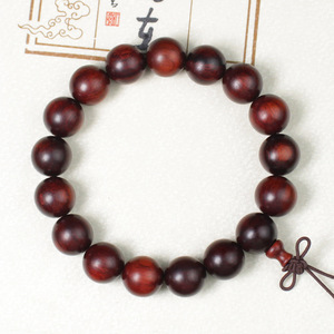 Ling Gusi Small Leaf Purple Sandalwood Bracelet 12mm Unisex Religious Ceremony Beads Hand Polished Cultural Collectible Jewelry - Product Image 2