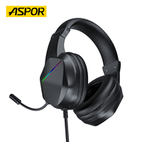 Casque de jeu RGB dynamique 7 modes, bandeau réglable, design léger pour ordinateur portable ASPOR A257