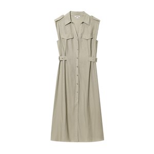 PB&ZA Femme 2026 Nouvelle Robe MIDI Chic et Tendance en Lin, Style Flûte, Vintage, Sans Manches, Robes Féminines Vestidos Robe Mujer - Product Image 6