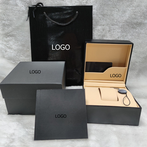 Factory Wholesale In Stock <b>Black</b> Single Slot Brand Watch <b>Box</b> Complete Packaging Set With Gift Bag Manual Custom Logo Watch <b>Box</b> - Product Image 3
