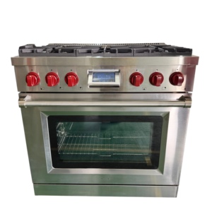 36 pouces. 5,5 Cu. Cuisinière à gaz avec four électrique, panneau Tili, 5 brûleurs italiens SABAF, relumière automatique en acier inoxydable - Product Image 4