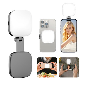 Éclairage Annulaire LED Rechargeable et Magnétique à Rotation 180° pour Selfie, <span class=keywords><strong>Mini</strong></span> Lampe d'Appoint 3 Modes Réglables avec Miroir Intégré, pour Éclairage Photographique - Product Image 2