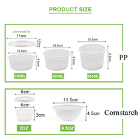 Bol biodégradable écologique de 2oz avec couvercle en pulpe d'amidon de maïs, sauce au ketchup et à la fécule de maïs