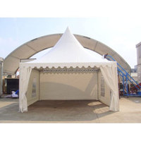 Tente spacieuse en alliage d'aluminium, structure pagode, toit en PVC imperméable, finitions décoratives résistantes aux UV, occasions spéciales, qualité supérieure