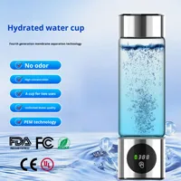 Tasse d'eau à hydrogène à haute concentration Nouvel affichage à LED Technologie d'électrolyse PEM Bouteille certifiée transfrontalière Eau à hydrogène