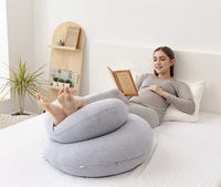 Oreiller de grossesse en forme de C - Oreiller de grossesse doux certifié OEKO-TEX avec un soutien complet en polyester/coton