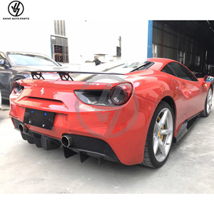 Diffuseur de pare-chocs arrière en fibre de carbone sèche de haute qualité, style Novit, pour 488 GTB Spider 2016-2018 - Product Image 2