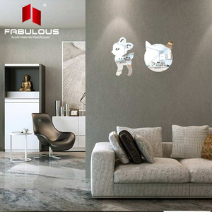 Cat Decorative Wall Mirror Lovely Decorative Home Ornament Nursery Wall Art Decor For Children Room - Product Image 2