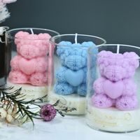 Sojawachs-Aromatherapie Herzförmige Bären-Tasse Duftkerze für Valentinstag, Erntedankfest, Hochzeiten & Feiertagsdekoration