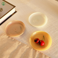 Assiette en verre borosilicate opaque nordique de 4,75 pouces avec bord doré, résistante à la chaleur, passe au micro-ondes et au lave-vaisselle, qualité alimentaire