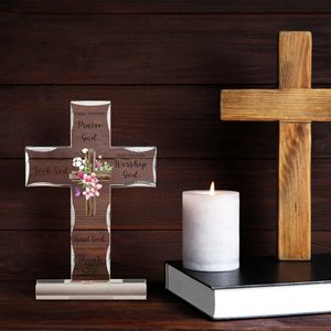 Bloque de Lucite con Diseño Personalizado, Cruz Cristiana de Acrílico Transparente, Clásico, Religioso, con Dibujos Animados, Publicitario, de Plástico - Product Image 3