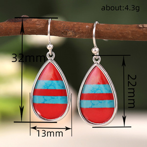 Boucles d'oreilles en forme de goutte d'eau pour femmes, style vintage, accessoires pour les oreilles à porter au quotidien - Product Image 4