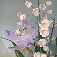 Hot Sale Maiglöckchen rosa Papier blume Hochzeits dekoration Bühnen hintergrund Blume Büttenpapier Blumen