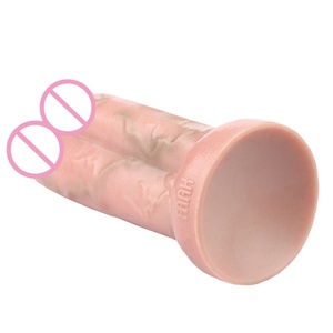 FAAK Realistic Silicone <b>Dildo</b> Double <b>Dildo</b> Realistic Skin Feel Penis Strong Suction Cup <b>Dildo</b> Wholesale Adult Sex Toys - Product Image 2