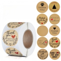 Autocollants adhésifs en kraft imperméables personnalisés - Étiquettes de logo personnalisées de 1 pouce sur rouleau pour un emballage et une image de marque écologiques