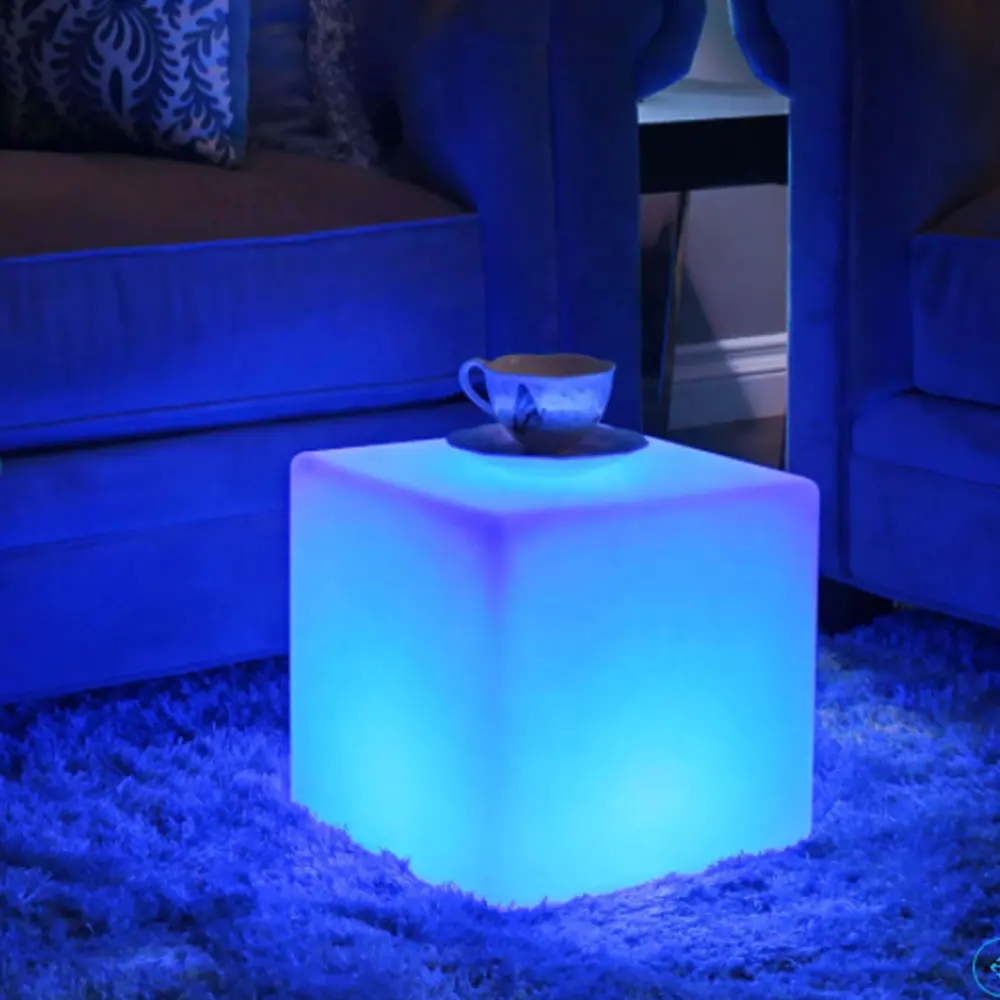 Led cubo illuminazione sedile RGB luce variabile moderno Bar mobili da esterno cubo lampada da notte a LED