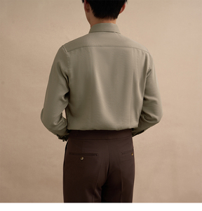 <span class=keywords><strong>Camisa</strong></span> francesa retro resistente a las arrugas para hombre, <span class=keywords><strong>camisa</strong></span> de color sólido de alta calidad, Top informal, <span class=keywords><strong>traje</strong></span> <span class=keywords><strong>italiano</strong></span>, forro de <span class=keywords><strong>camisa</strong></span> de negocios - Product Image 3