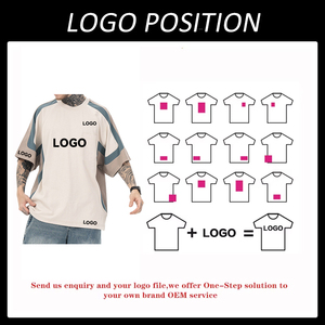 Benutzer definierte One-Stop-Streetwear Kurzarm-Baumwoll-T-Shirt für Männer All-Match Splicing Kontrast druck Casual Fit - Product Image 3