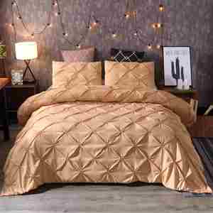 Nouvelle collection 2025 : Parure de lit de luxe élégante style princesse, en polyester froissé doux, motif géométrique, style européen, durable et à prix avantageux. - Product Image 6