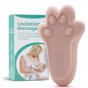 Rechargeable Warming Vibrating Massager Breastfeeding Breast Nipple Massage Machine Lactation Massager