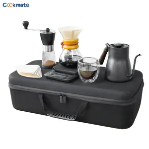 COOKMATE Stainless Steel Burr Coffee Brewing Travel Bag Pour Over Coffee Maker Set for coffee kit