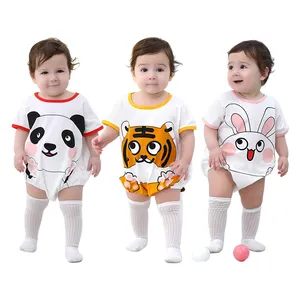 MICHLEY Wholesale Summer 0-2 Years Clothes Boys Cotton Jumpsuits Newbron Girl Baby Cotton Romper