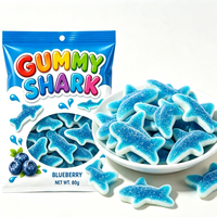 BESTAR Confectionery Schattige 3D Balvormige Blauwe Bes Jam Gel Gummy Candy 80g Zure Zachte Kauwgom Snoepjes Suiker Snack Zakje Verpakking Snoep