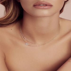 FUAMAY 2025 personnalisation bijoux personnalisables 925 argent Unique fendu galvanoplastie Alphabet Zircon collier initial - Product Image 5