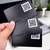 Tarjeta de Visita de PVC con Acabado Mate Negro Completo, Impresión Digital de Alta Calidad, Código QR, Resistente al Agua, Tarjeta NFC, RFID de 13.56MHz