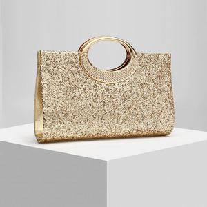 Cross-border Explosions New Evening Clutch <b>Bag</b> Shiny Rhinestone <b>Sequin</b> Fashion PLY Lining Trapeze Shape Urban Simplicity Daily - Product Image 2