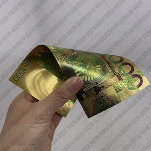 Banconote finte impermeabili in europa banconote placcate in lamina d'oro da 1000 euro