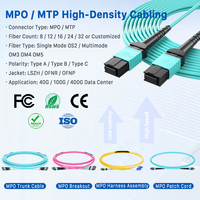Cordon de brassage de tronçon RUIARA OM3 MPO/MTP Femelle-Femelle, gaine LSZH, poli UPC, monomode, 48 fibres, 1m, fibre optique