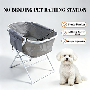 JXB XF312 <span class=keywords><strong>Vasca</strong></span> Pieghevole Rialzata per Animali Domestici, Stazione di Lavaggio Portatile per Cani e Gatti con Supporto, Grande Capacità - Product Image 1