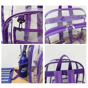 Mochilas Transparentes de PVC Personalizadas al por Mayor de Fábrica 2025, Mochila Transparente de Vinilo Personalizada para la Escuela - Product Image 3