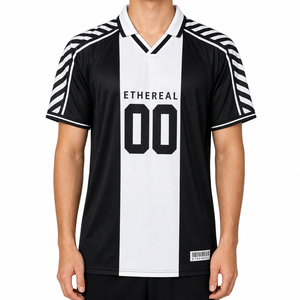 Jersey Sepak Bola Klasik Pria Custom, Pakaian Jalanan Vintage, Cepat Kering, Kualitas Tinggi, Pesanan Latihan Musim Panas - Product Image 2